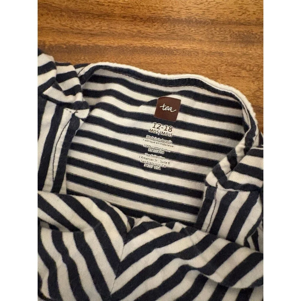 Tea Collection Navy/White Bubble Romper, size 12-18 months